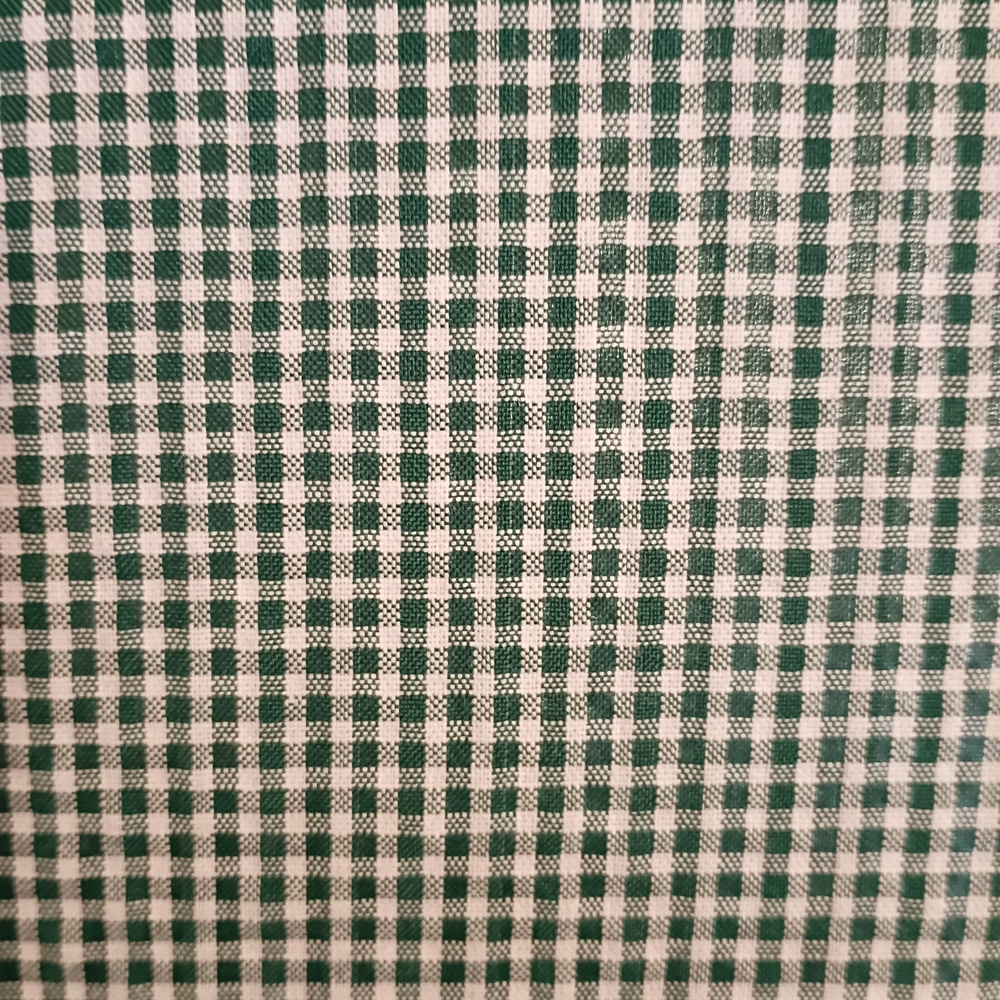 Green and White Gingham Seersucker. Price Per Yard.